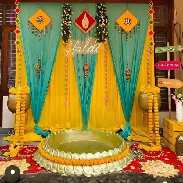 Haldi Ceremony Outdoor Setup Decor — view 1 of 1