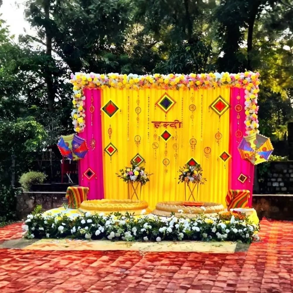 Vibrant Haldi Decoration Setup — view 1 of 1