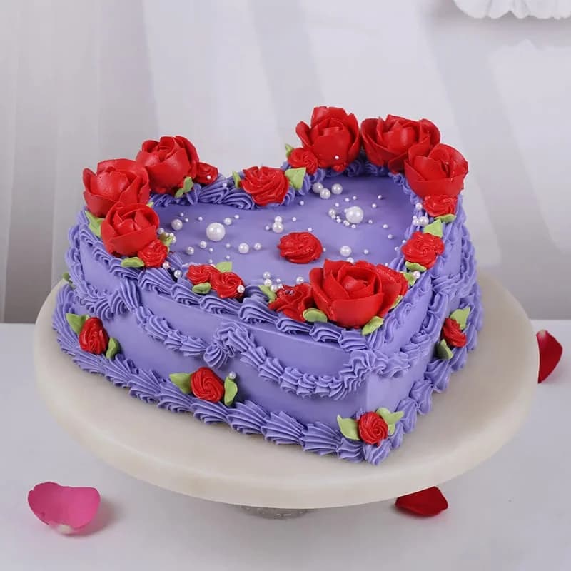 Vintage Rose Heart Chocolate Cake Sweet — view 2 of 4