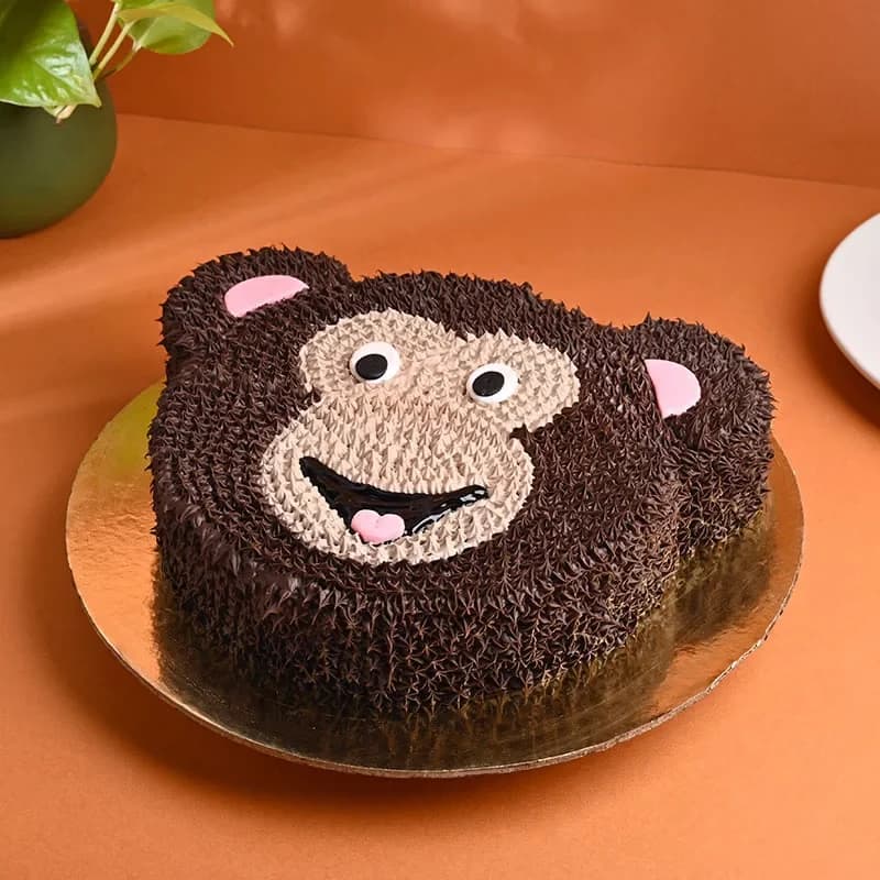 Whimsical Monkey Face Designer Cake Delice — view 2 of 5