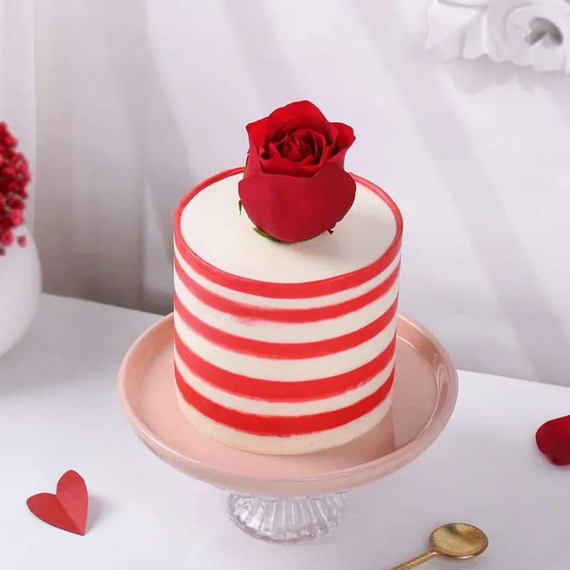 Rose Stripes Red Velvet Cake Sweet — view 2 of 3