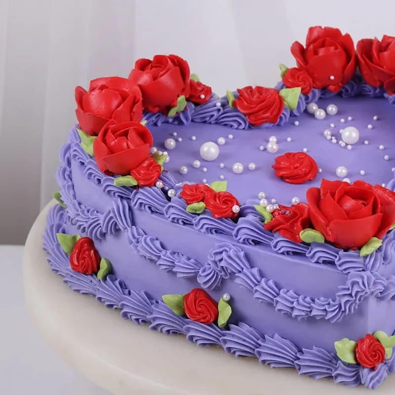 Vintage Rose Heart Chocolate Cake Sweet — view 3 of 4