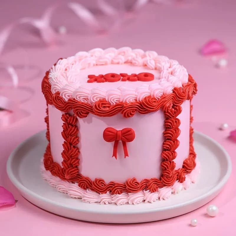 XOXO Red Bow Chocolate Cake Sweet — view 2 of 3