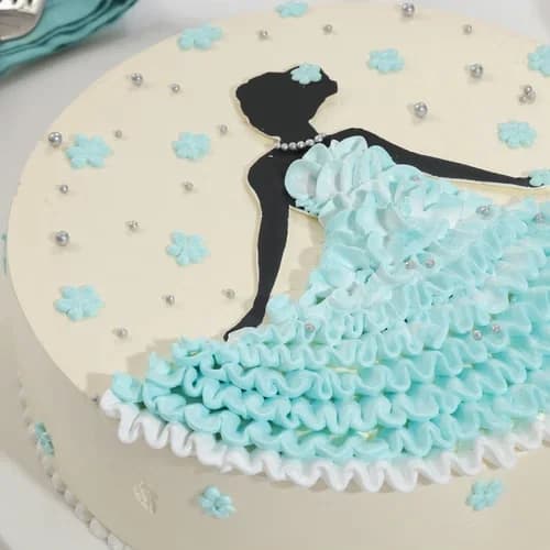 Elegant Blue Blossom Cake For Her Delice — view 3 of 3