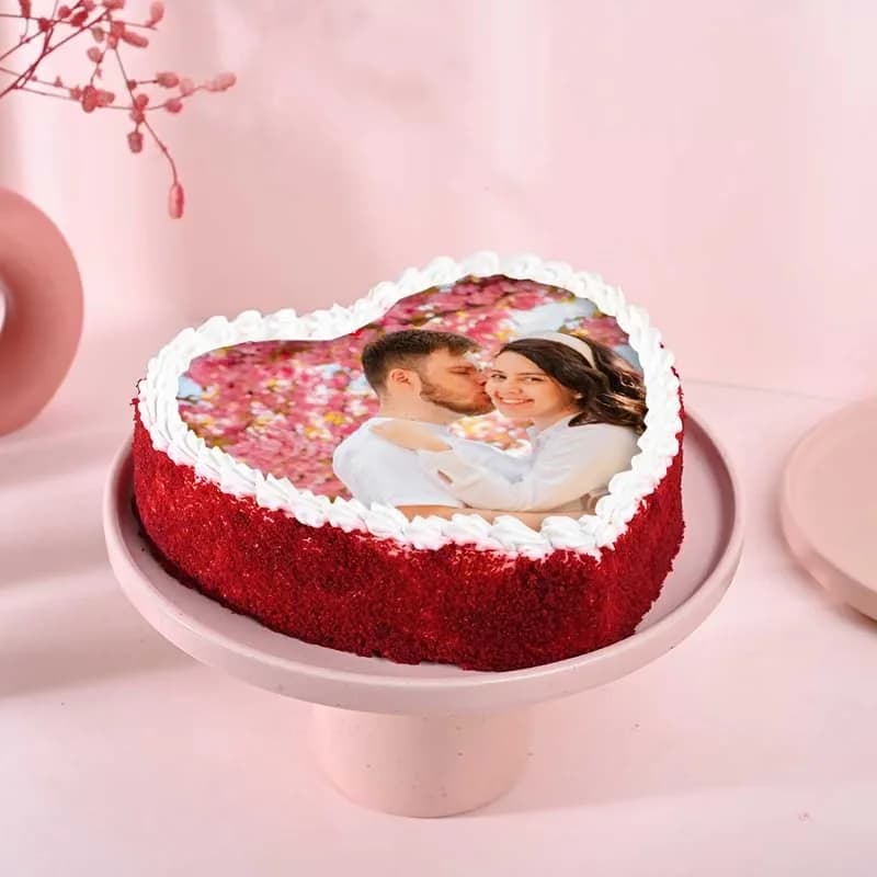 Red Velvet Heart Photo Cake Delice — view 1 of 3