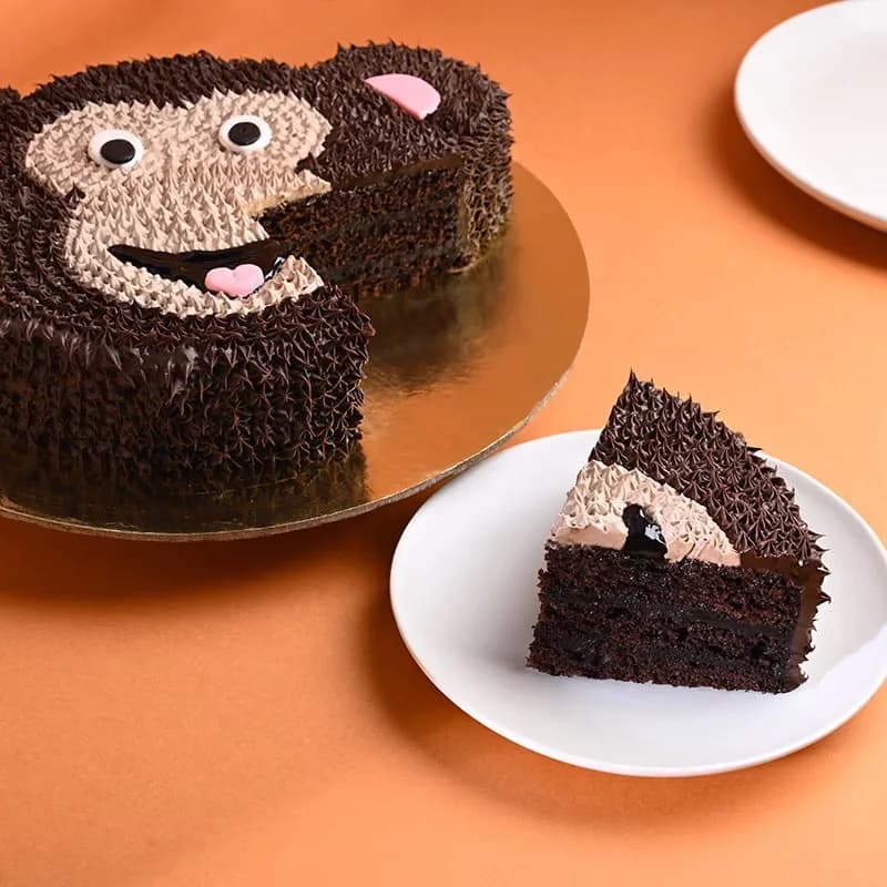 Whimsical Monkey Face Designer Cake Delice — view 5 of 5
