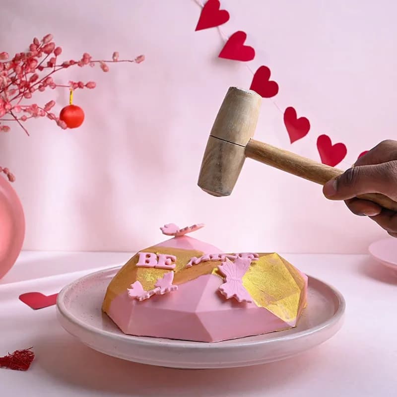 Golden Blush Pinata Heart Cake Sweet — view 2 of 3