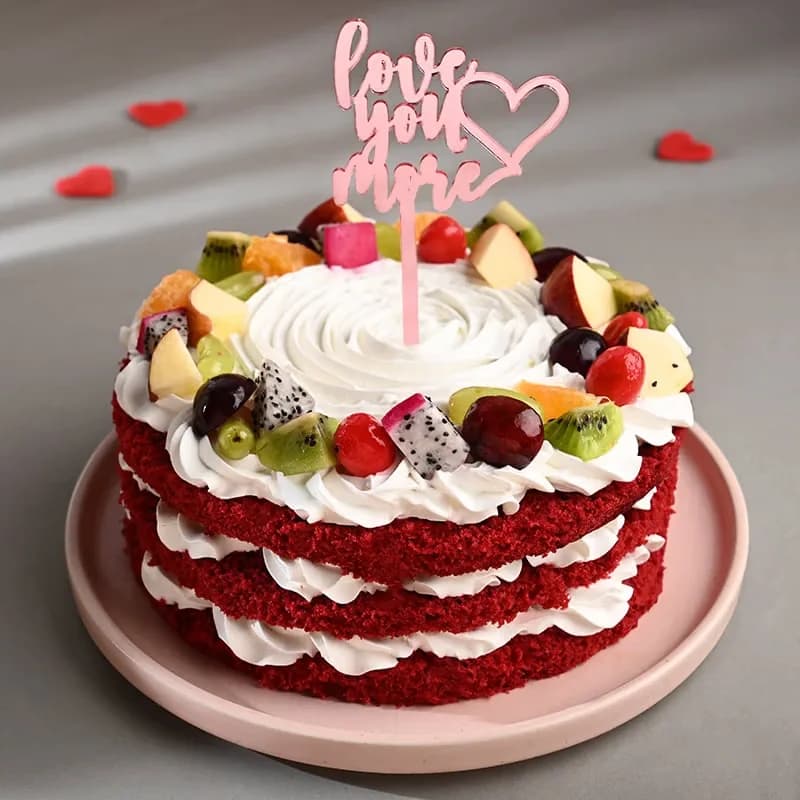 Layers Of Love Red Velvet Fruit Cake Sweet — view 2 of 3