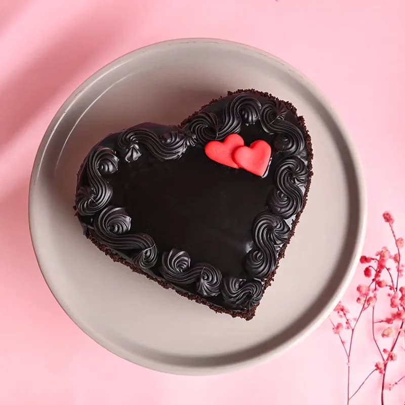 Heart Shape Chocolate Cake With Love Topper Delice — view 2 of 4