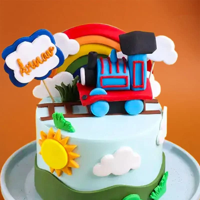 Thomas Train N Rainbow Theme Cake Delice — view 2 of 3