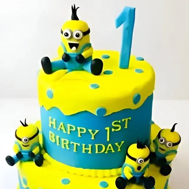 2 Tier Minion Theme Cake Dream — view 2 of 3