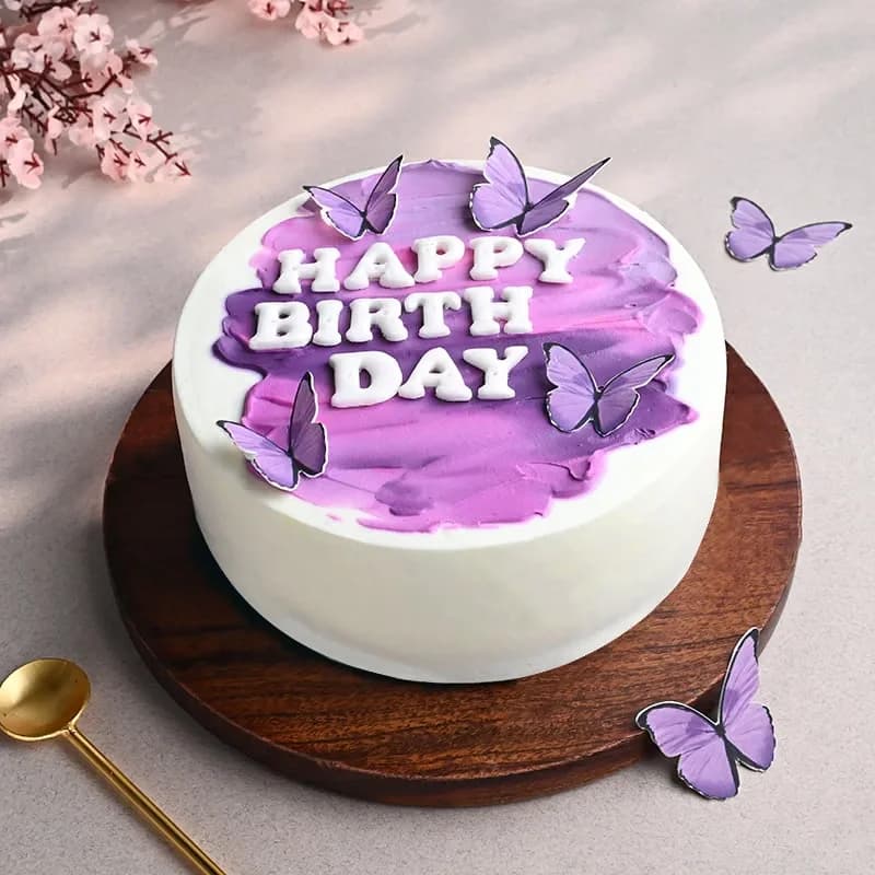 Purple Butterfly Birthday Cake Delice — view 3 of 3