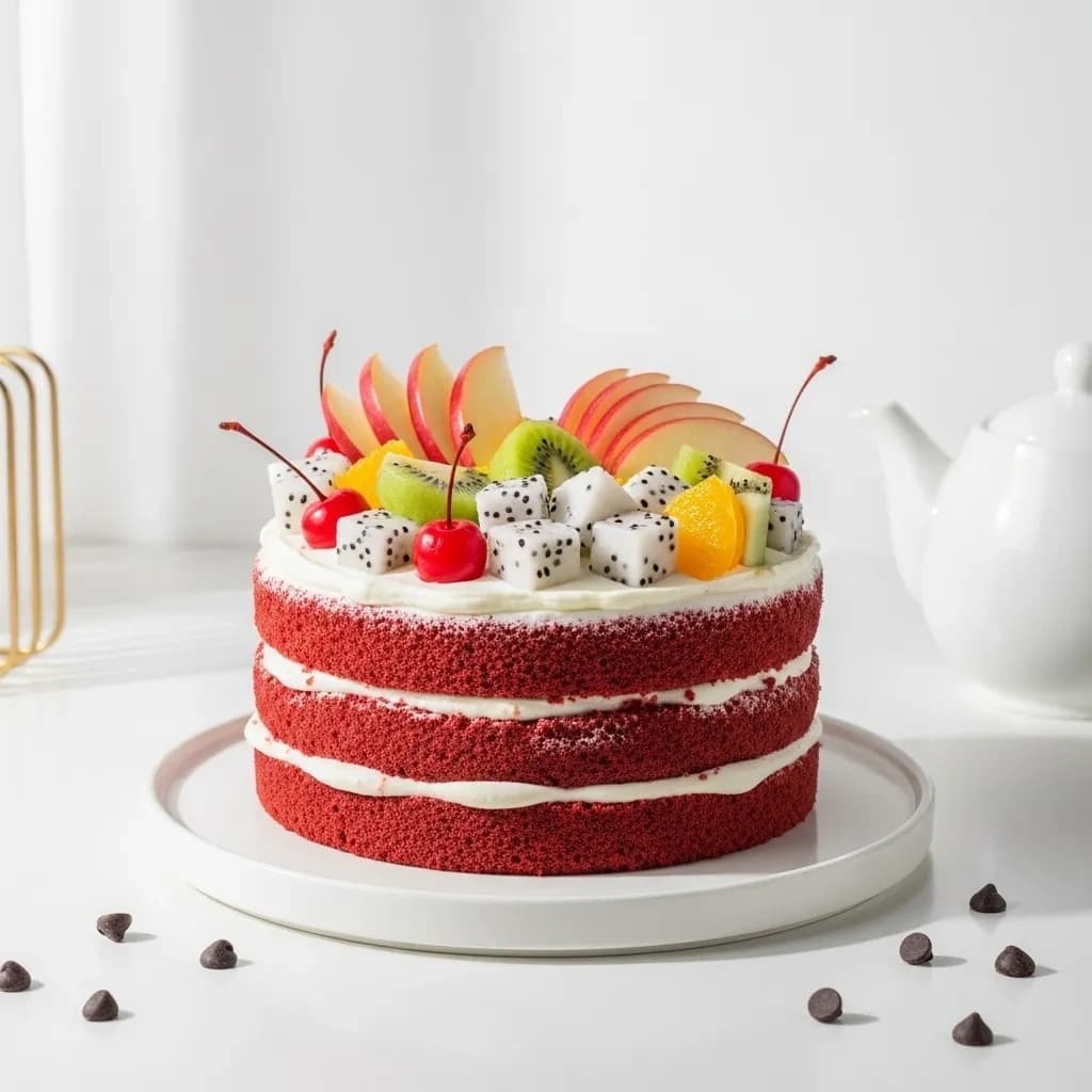 Red Velvet Fruit Cake for Birthday Fresh — view 2 of 3