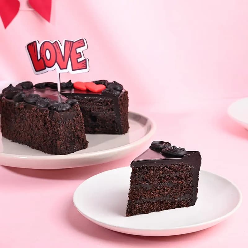 Heart Shape Chocolate Cake With Love Topper Delice — view 4 of 4