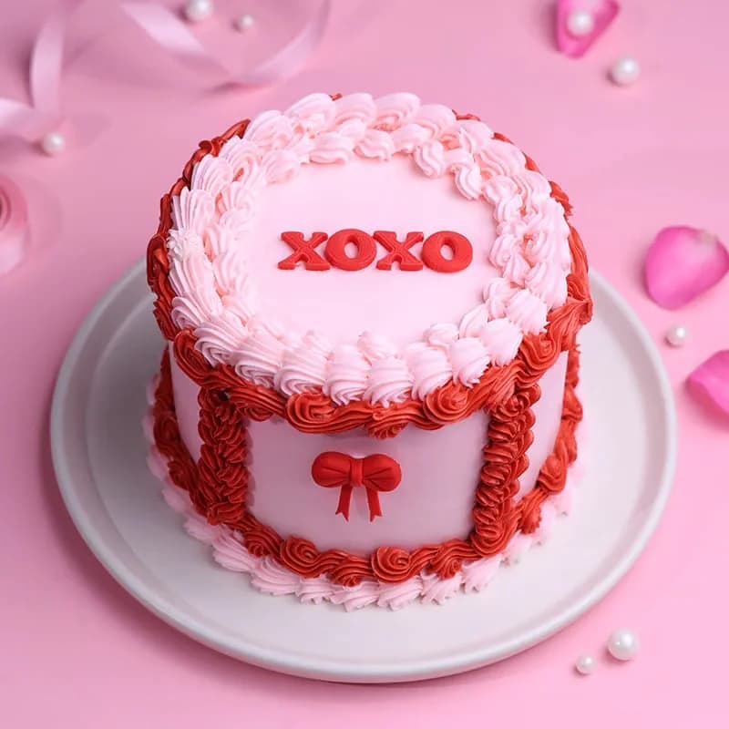 XOXO Red Bow Chocolate Cake Sweet — view 1 of 3