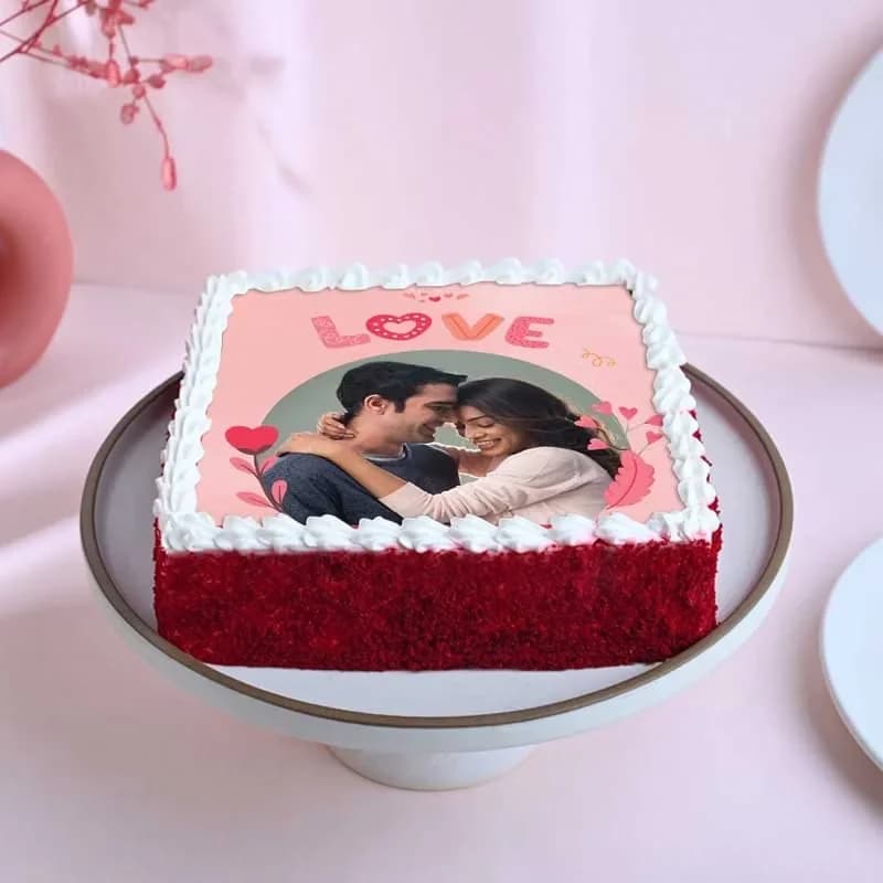 Personalised Red Velvet Photo Cake Delice — view 2 of 3