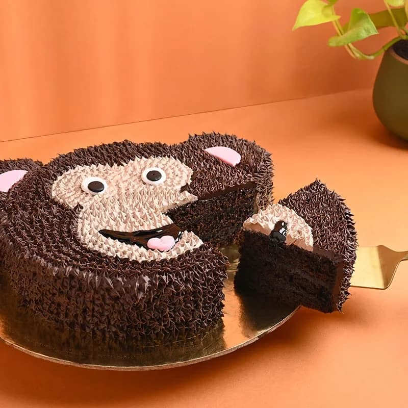 Whimsical Monkey Face Designer Cake Delice — view 4 of 5
