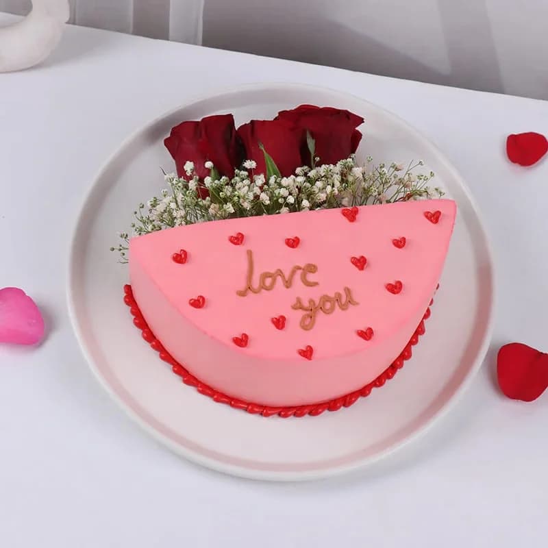 Rosy Love Half Chocolate Cake Sweet — view 4 of 4