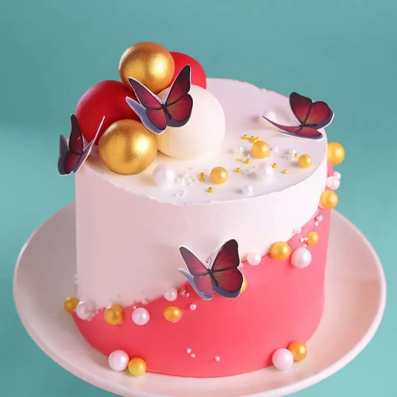 Pearls N Butterfly Themed Cake Delice — view 2 of 3
