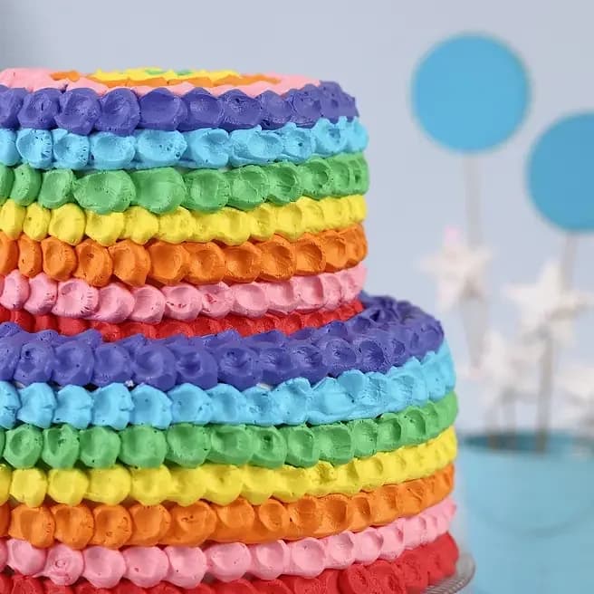 Two Tier Rainbow Truffle Cake Delice  2.5 Kg — view 3 of 3
