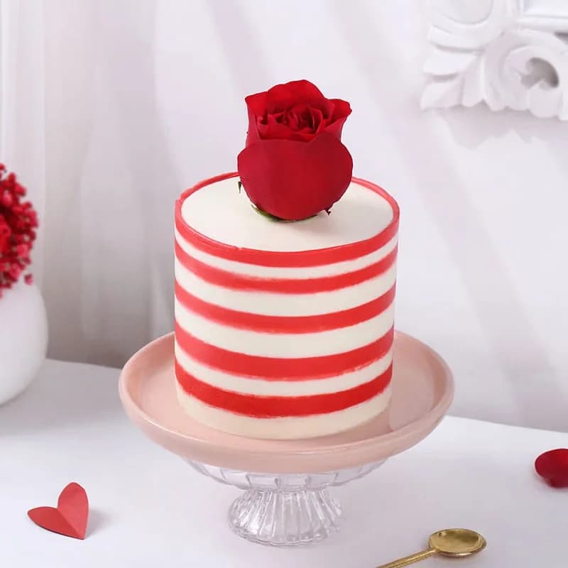 Rose Stripes Red Velvet Cake Sweet — view 1 of 3