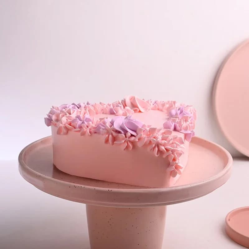 Floral Heart Pink Choco Cake Delice — view 3 of 3