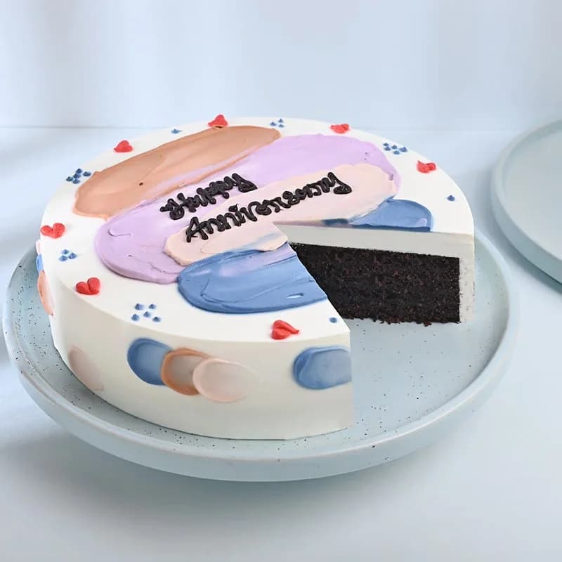 Happy Anniversary Colourful Chocolate Cake Sweet — view 4 of 5