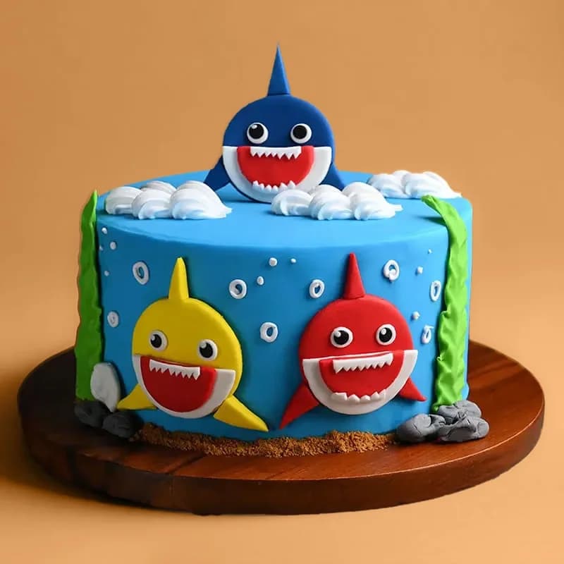 Smiley Sharks Theme Cake Deice — view 3 of 3