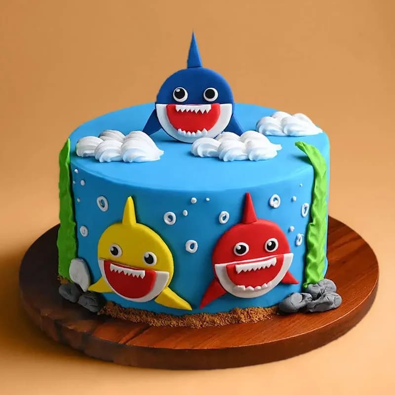 Smiley Sharks Theme Cake Deice — view 1 of 3