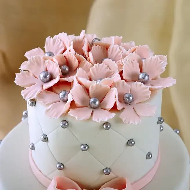 Pink Bow 2 Tier Truffle Cake  Delice 3 Kg — view 3 of 3