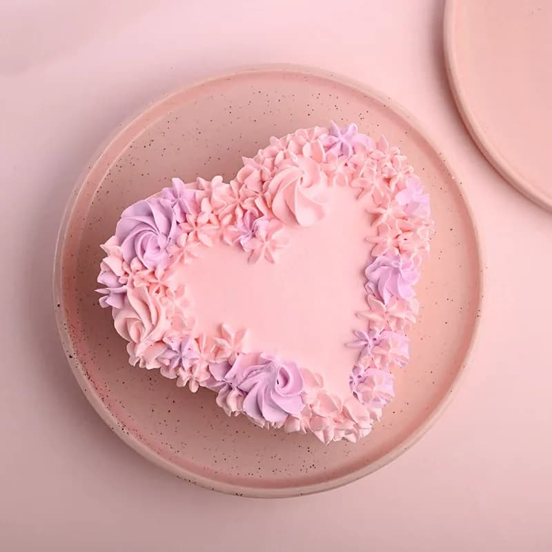 Floral Heart Pink Choco Cake Delice — view 2 of 3