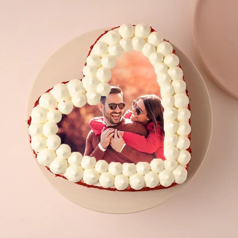 Delish Heart Shape Red Velvet Photo Cake Delice — view 2 of 3