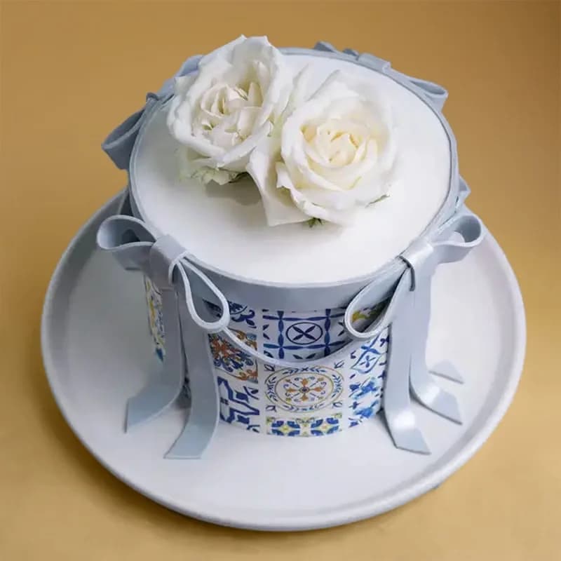 Elegant Floral Ribbon Cake Delice — view 2 of 3