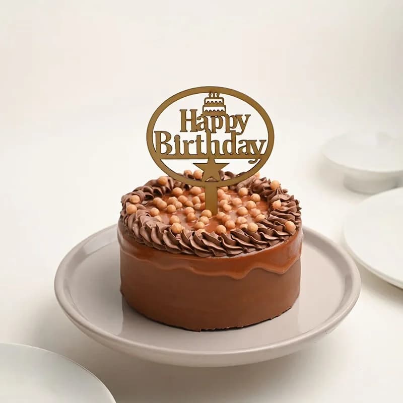Decadent Happy Birthday Chocolate Butterscotch Cake Sweet — view 2 of 3