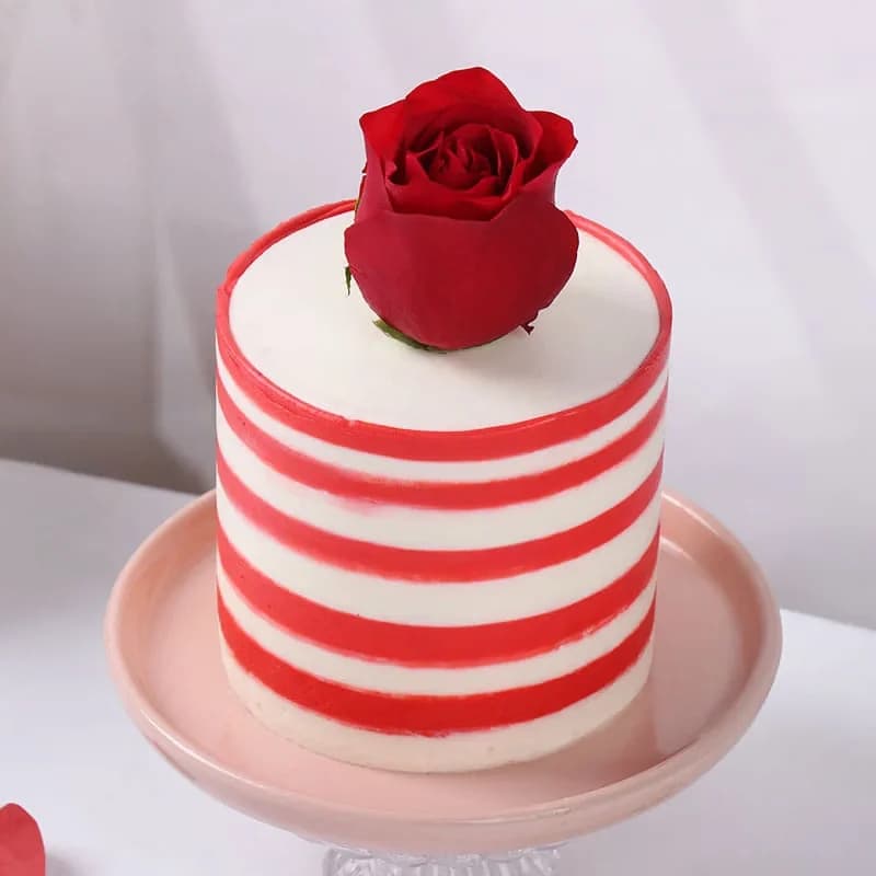 Rose Stripes Red Velvet Cake Sweet — view 3 of 3
