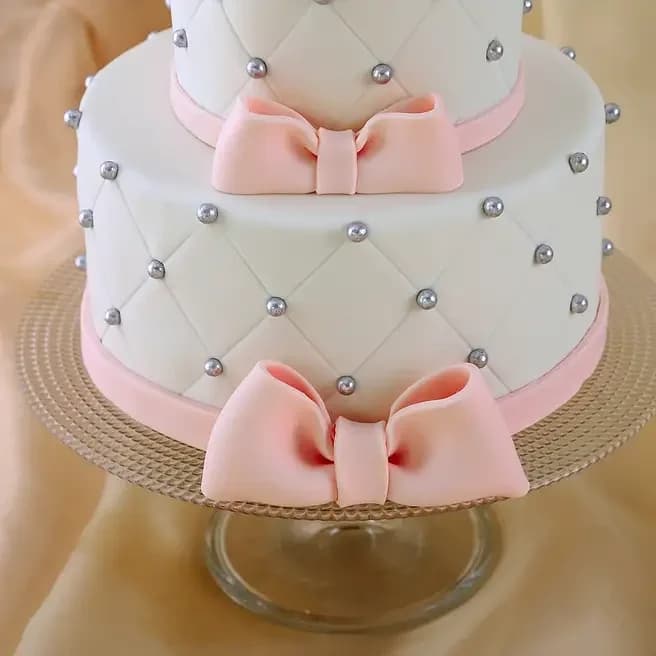 Pink Bow 2 Tier Truffle Cake  Delice 3 Kg — view 2 of 3