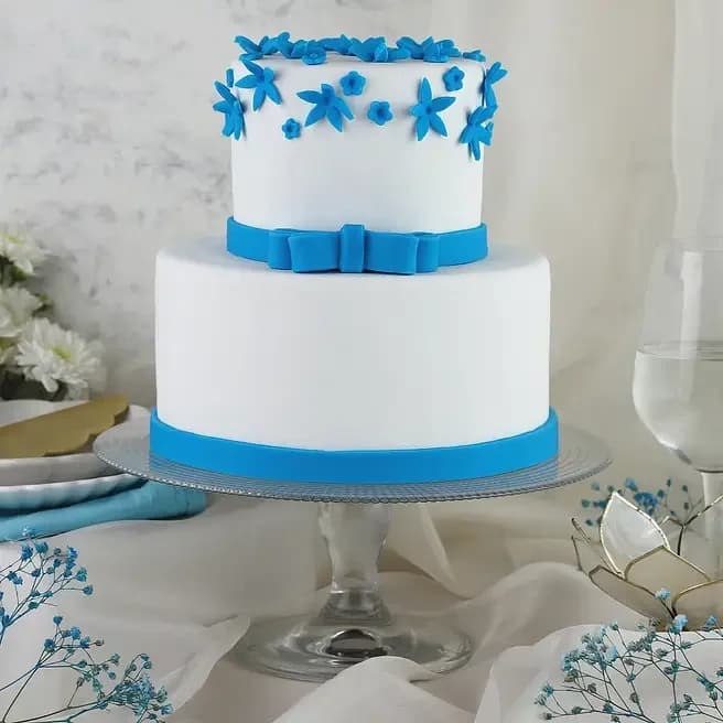 Blue Bow 2 Tier Truffle Cake Sweet  3 Kg — view 2 of 3