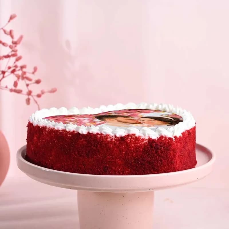 Red Velvet Heart Photo Cake Delice — view 3 of 3