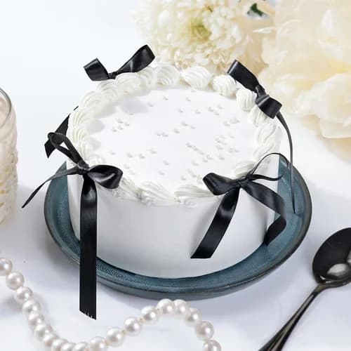 Classy Pearl & Ribbon Cake Delice — view 1 of 3