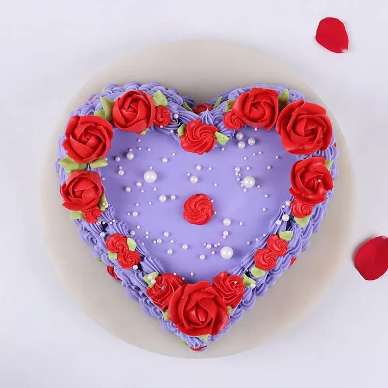Vintage Rose Heart Chocolate Cake Sweet — view 4 of 4