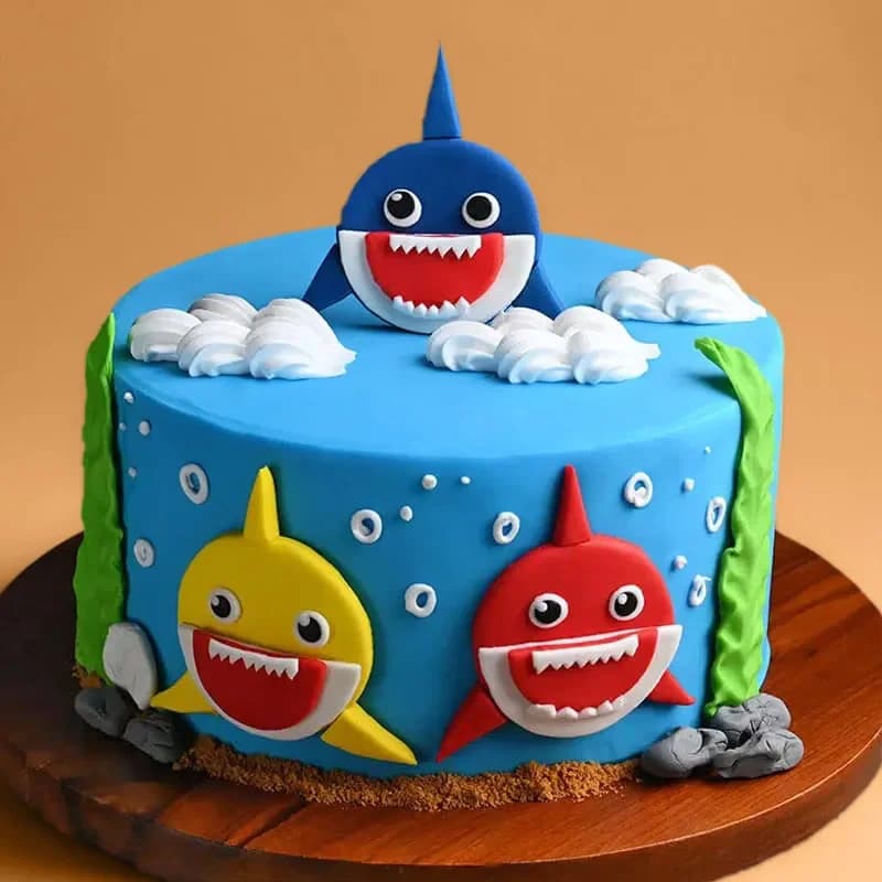 Smiley Sharks Theme Cake Deice — view 2 of 3