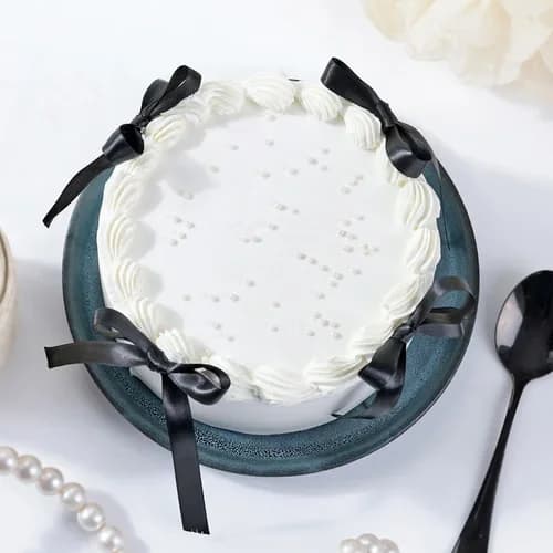 Classy Pearl & Ribbon Cake Delice — view 3 of 3