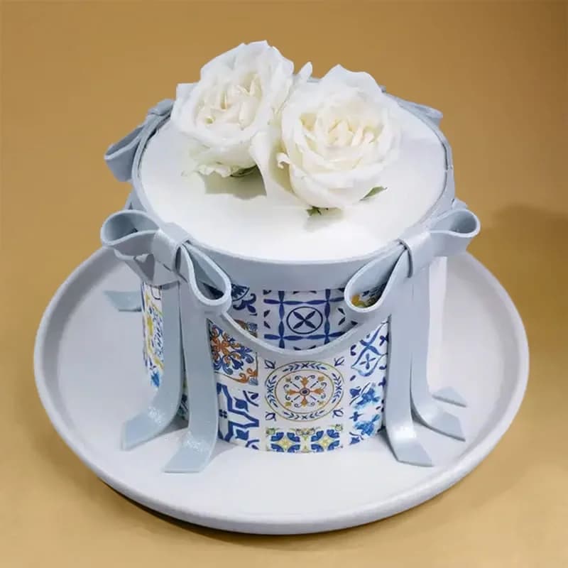 Elegant Floral Ribbon Cake Delice — view 3 of 3