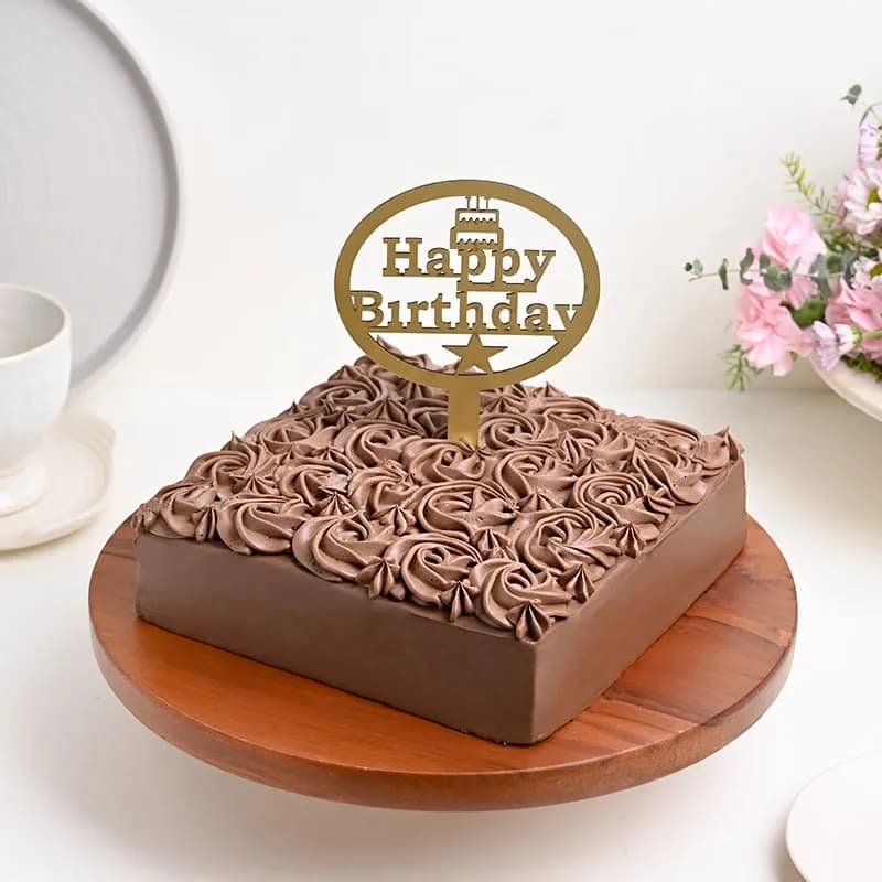 Decadent Chocolate Cake With Birthday Topper Delice — view 1 of 4