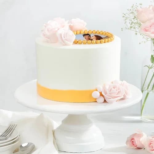 Rosy Fantasy Personalized Photo Cake Delice — view 2 of 3