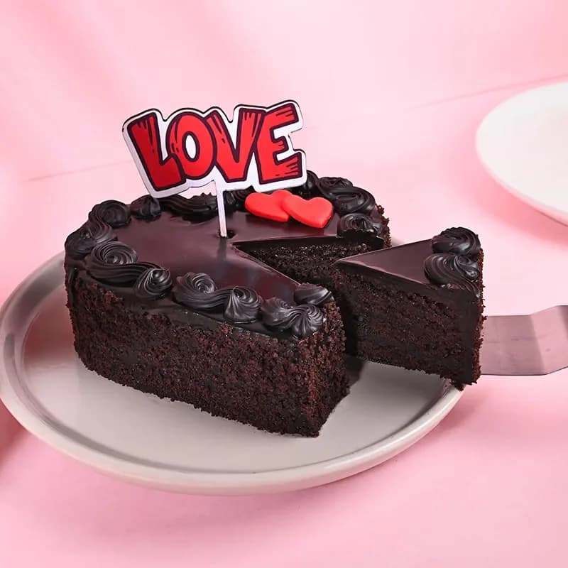 Heart Shape Chocolate Cake With Love Topper Delice — view 3 of 4