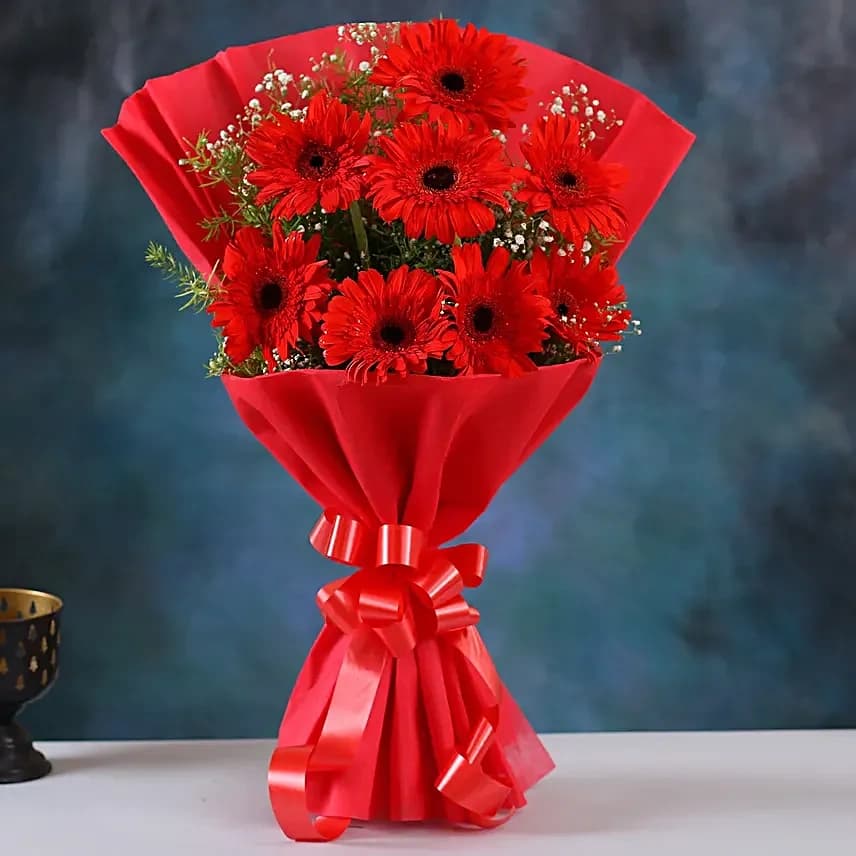 Red Elegance Gerbera Flowers  Bouquet — view 1 of 4
