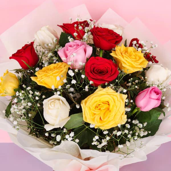 Majestic Mix Roses Flowers Bouquet — view 2 of 2