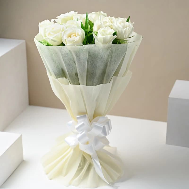 Eternity White Roses Flowers  Bouquets — view 2 of 3