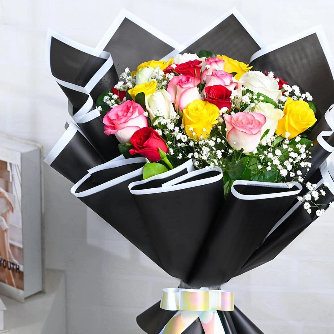 Majestic Bouquet Of Mixed Roses Flowers — view 3 of 4